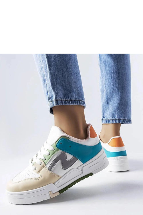baskets femmes basses multicolores colorblock cuir synthétique semelle caoutchouc plateforme épaisse amorti confortable perforées lacets blancs urbanes tendance
