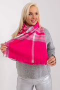 Écharpe femme plaid carreaux colorés rose vif polyvalente automne hiver douce châle écharpe longue légère mode accessoire