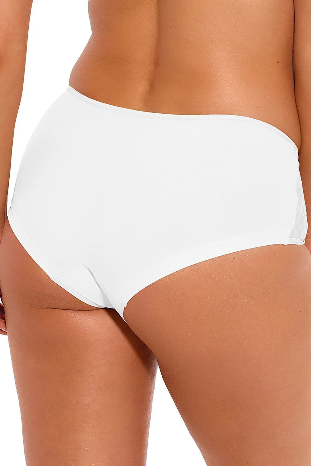 Culottes Gaia élégance féminine tulle transparent broderie fleurale couleur blanche coupe échancrée taille confortable lingerie femme
