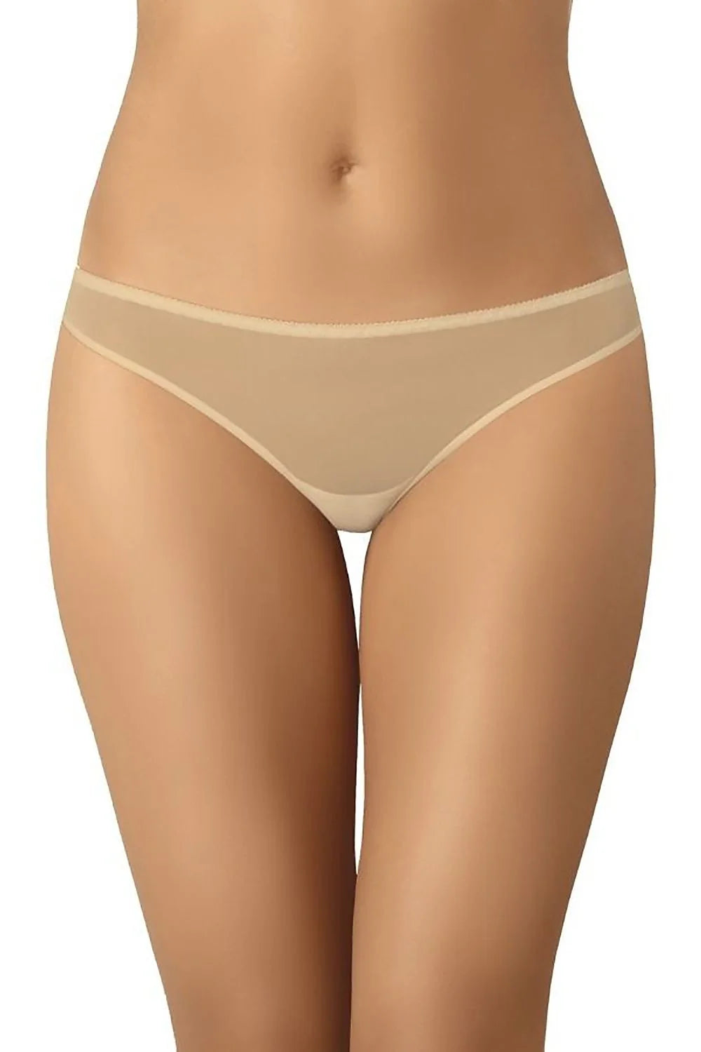 Sous-vêtement féminin élégant en maille haute qualité design minimaliste couleur beige coton doublure élastique confortable invisible sous vêtements moulants