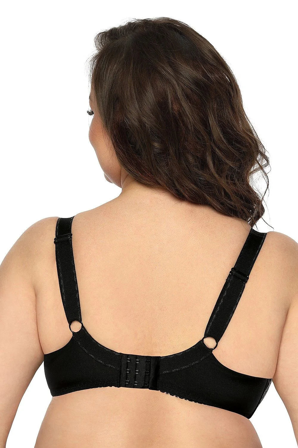 Soutien-gorge élégant pour femmes à forte poitrine dentelle noire floral maille beige élasthanne ajustable