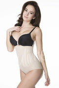 culotte gainante taille haute beige sculptante invisible ventre hanches microfibre stretch coutures plates bordures fines ouverture entrejambe maintien confort respirant