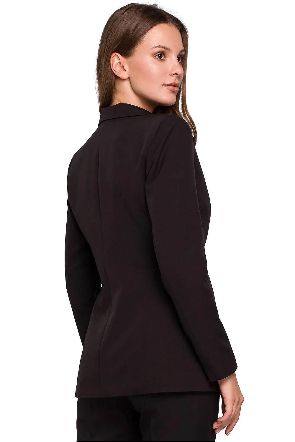Blazer femme polyester élégant coupe ajustée gris clair tenue professionnelle bureau mode chic polyvalente
