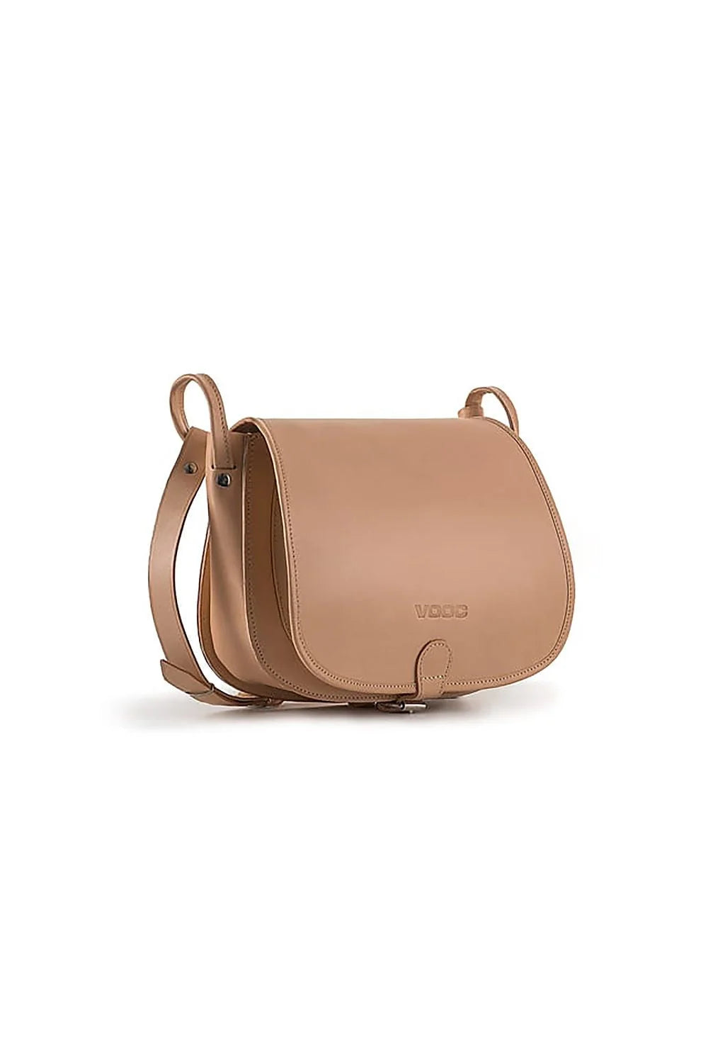 Sac à main en cuir naturel classique minimaliste beige pour femmes rabat arrondi bandoulière ajustable