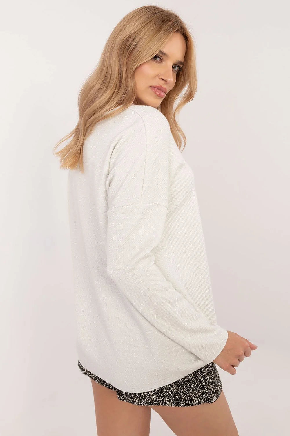 Ensemble Pull et Jupe Femme Mode Italie Chandail Maille Tweed Taille Ajustable Élégance Moderne