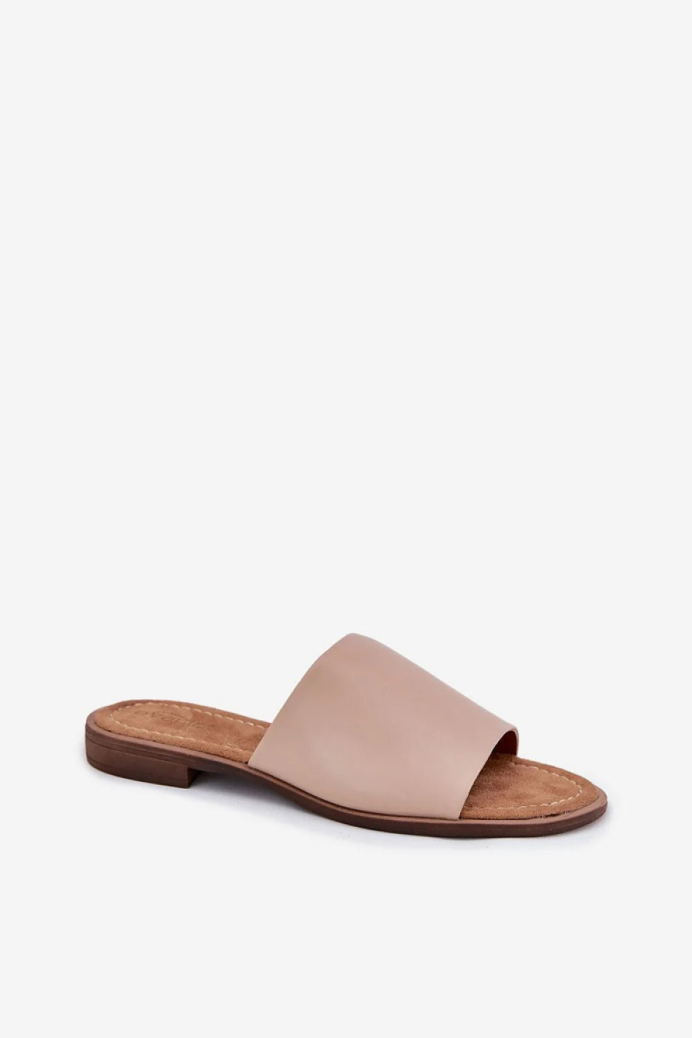 Sandales femmes style élégant design minimaliste cuir similicuir beige nude semelle cuir suédé confortable talon plat sandales été