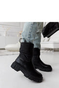 Bottes de neige pour femme design moderne en cuir noir matelassé Hoffman isolation supérieure semelle épaisse hiver 2023
