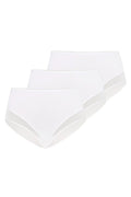 Ensemble de 3 culottes femmes blanches Taille haute sans couture Coton 95% Elasthanne 5% Confort optimal Design épuré