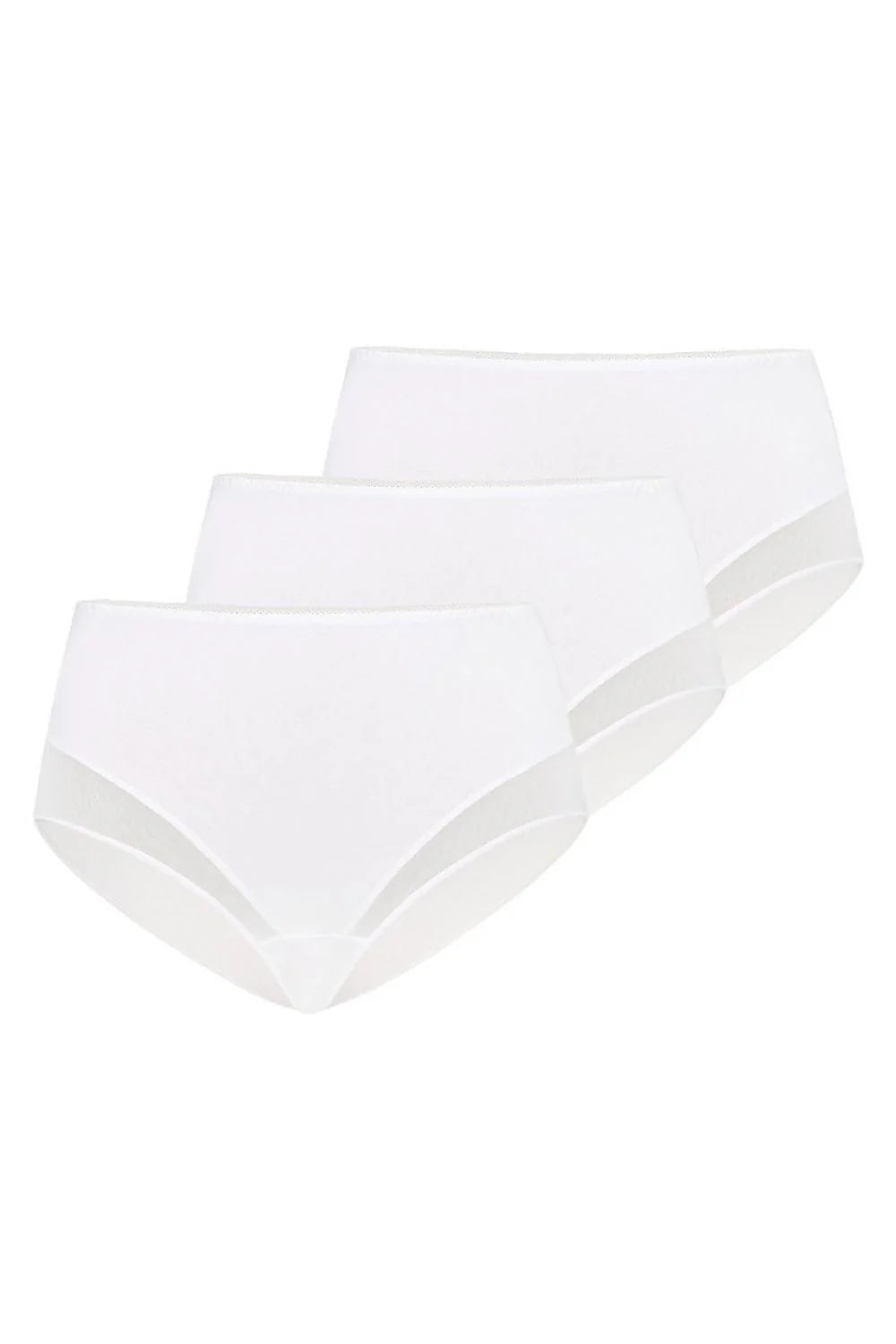 Ensemble de 3 culottes femmes blanches Taille haute sans couture Coton 95% Elasthanne 5% Confort optimal Design épuré