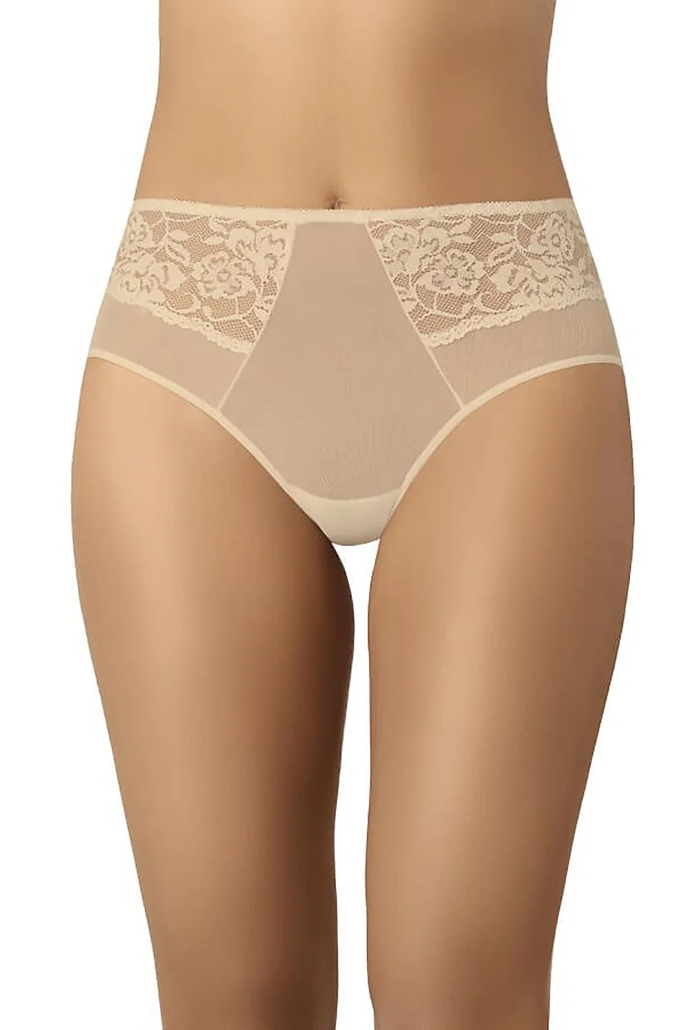 Ensemble de culottes Teyli en dentelle beige pour femmes, taille haute, confort optimal, XS à XXXL, 3 pièces, style élégant, matériau doux et extensible