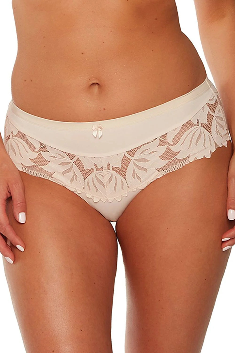 Culotte féminine élégante dentelle florale coupe classique coton élasthanne polyamide taille élastiquée maintien confortable culotte日常 spéciale