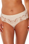 Culotte féminine élégante dentelle florale coupe classique coton élasthanne polyamide taille élastiquée maintien confortable culotte日常 spéciale