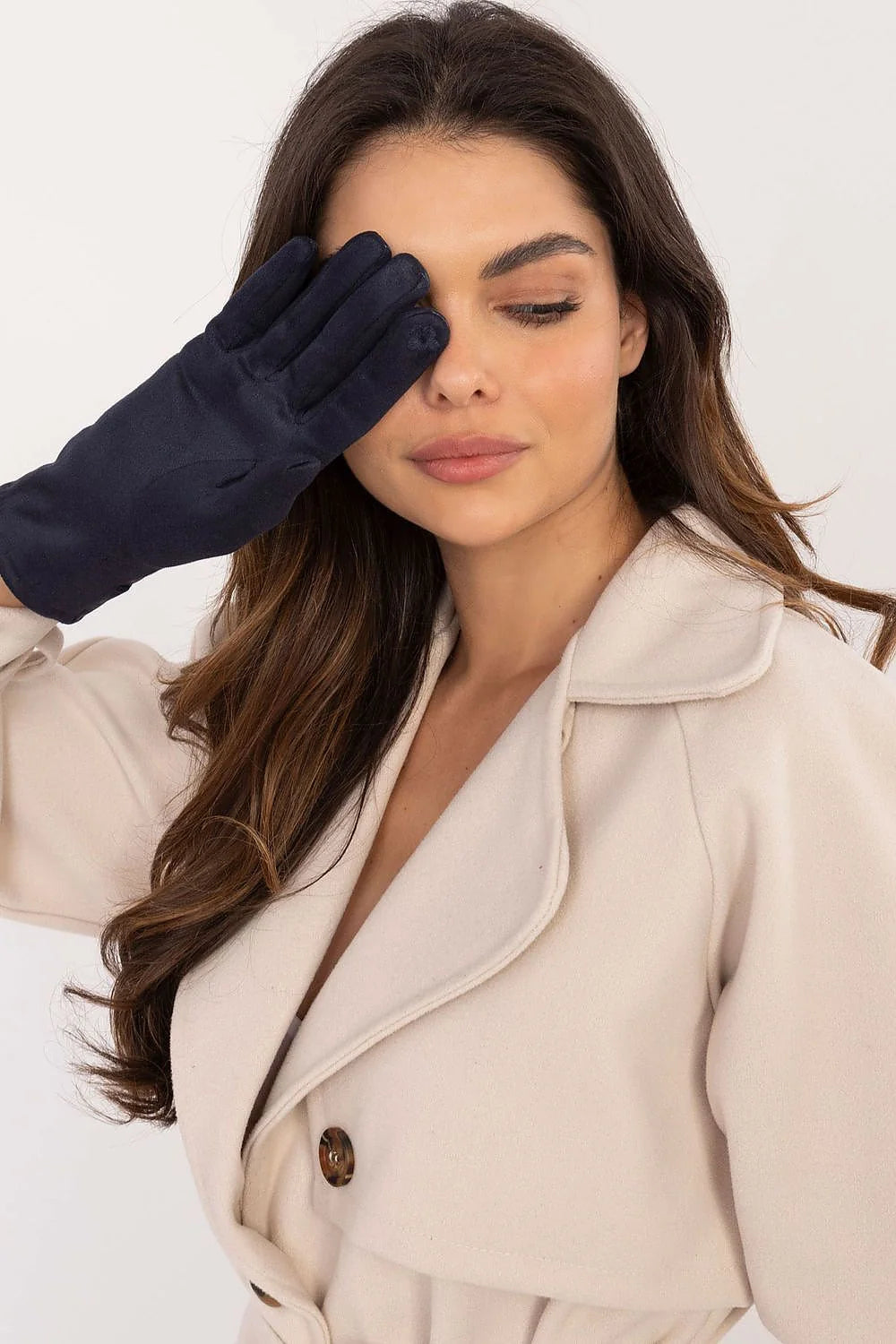 Gants élégants pour femmes en cuir éco-luxe, boutons décoratifs, style intemporel, confort optimal