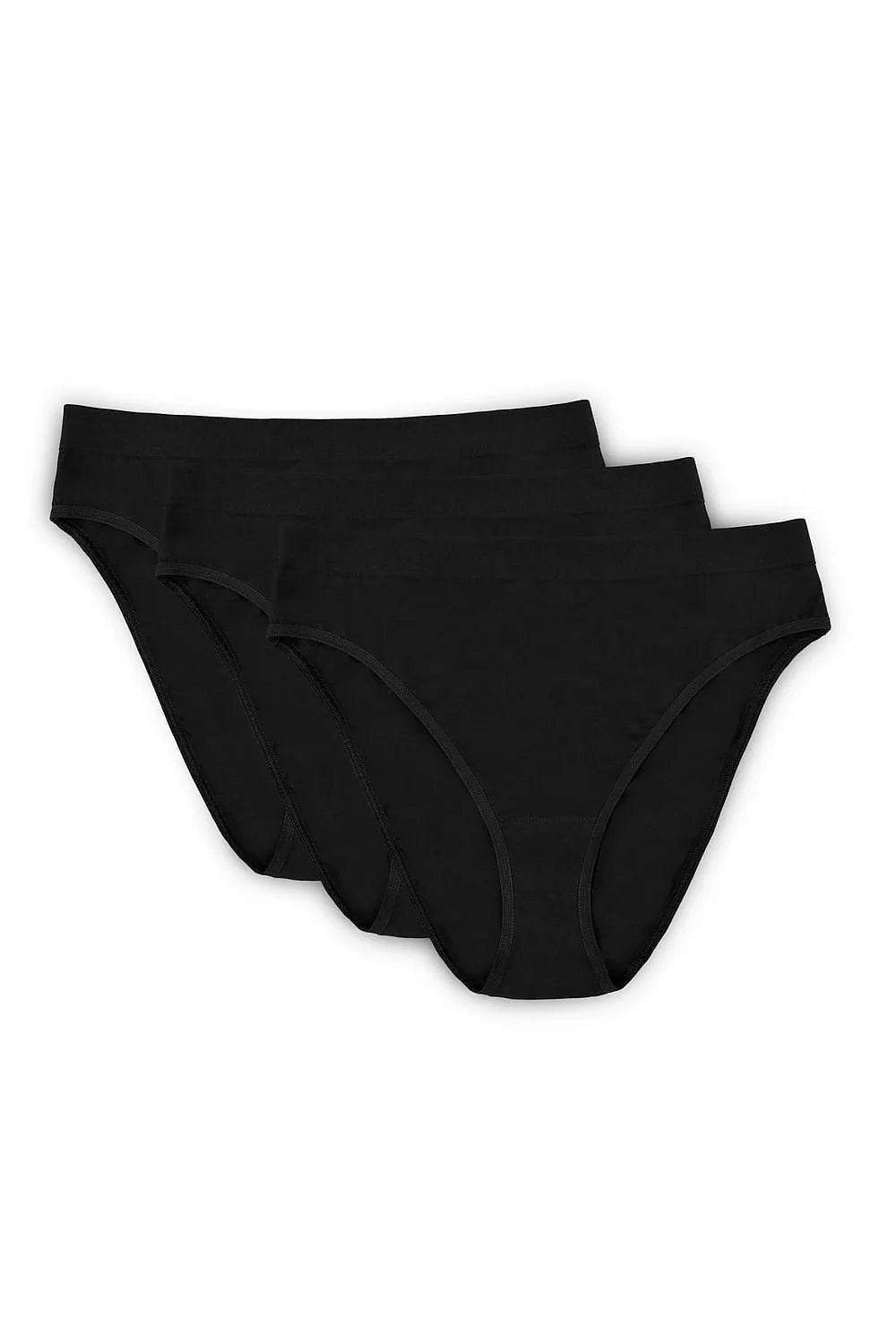 lot triple slips coton stretch bikini mihaute noir jersey doux maintien tailleplate couturesdiscretes gousset oekotex polonaise confortable allongejambes