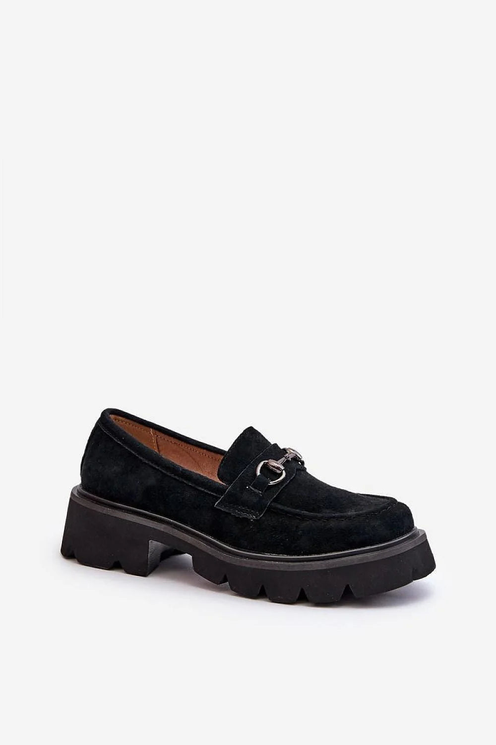 Moccasins pour femme en cuir suédé, style moderne, confortable, semelle épaisse, talon bas, design épuré, occasion versatile, Vinceza