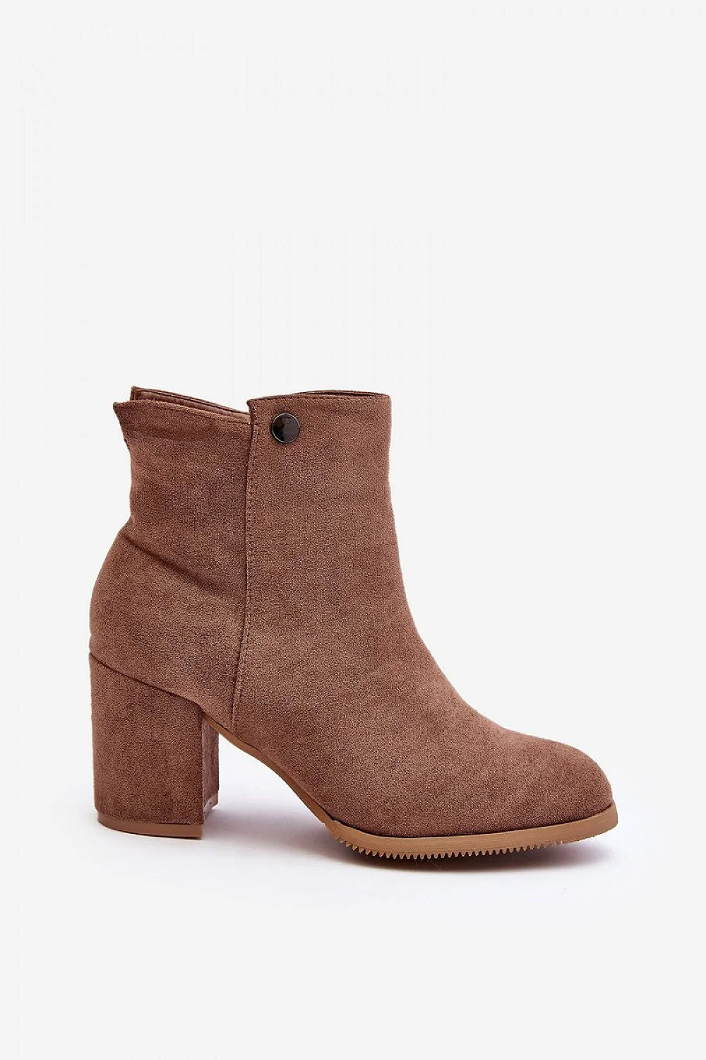 Bottines femmes style chelsea talon carré suédine marron confortable écolo cuir doublure intérieure talon renforcé