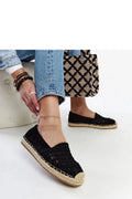 espadrille Solea femme noire plate slipon crochet suédine bout renforcé jute tressée semelle compensée gomme antidérapante légère respirante bohème décontractée