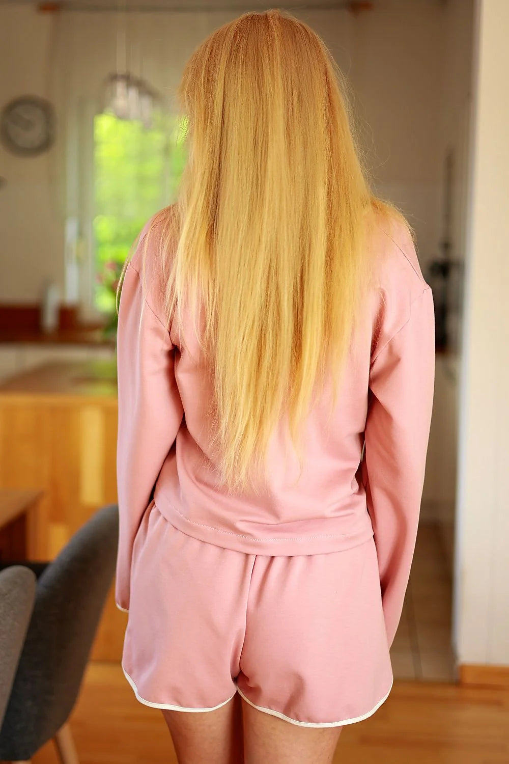 Ensemble Mirale pour femme vêtements détente survêtement trois pièces coton elasthanne coupe oversize bordure blanche style décontracté