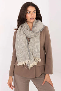 écharpe oversize femme beige gris perle chevrons franges maille épaisse douce enveloppante chaude 220cm 62cm polyvalente manteau chic