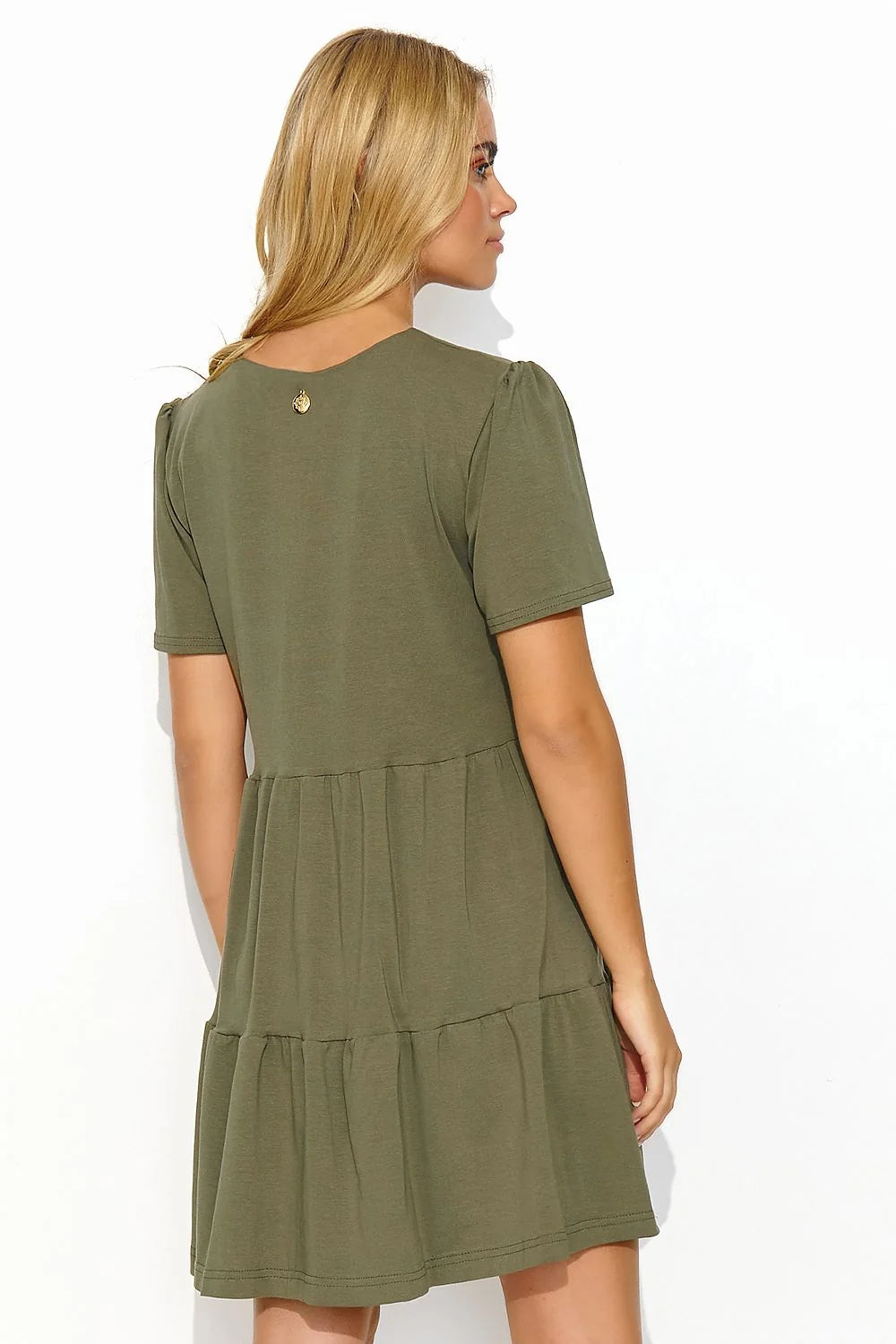 Robe de jour Makadamia en maille légère, style féminin, coupe ample, fronces, sans fermeture, pour femme