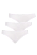 Ensemble de culottes en bambou style bikini blanc, pack de 3, XS-XXL, doublure fraîche, élastique confortable, lingerie quotidienne