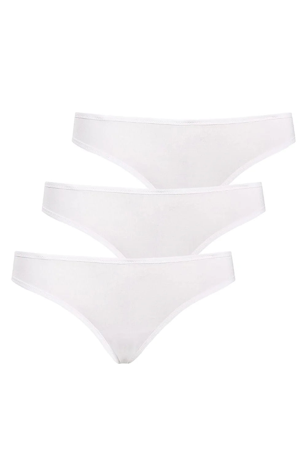 Ensemble de culottes en bambou style bikini blanc, pack de 3, XS-XXL, doublure fraîche, élastique confortable, lingerie quotidienne