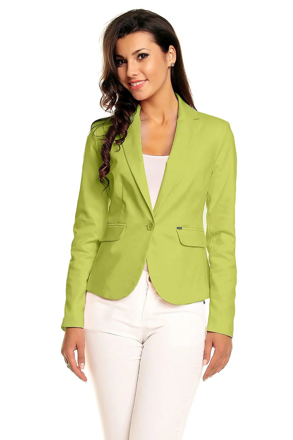 Blazer femme polyester ajusté élégant bleu classique pour bureau style professionnel moderne femmes actives
