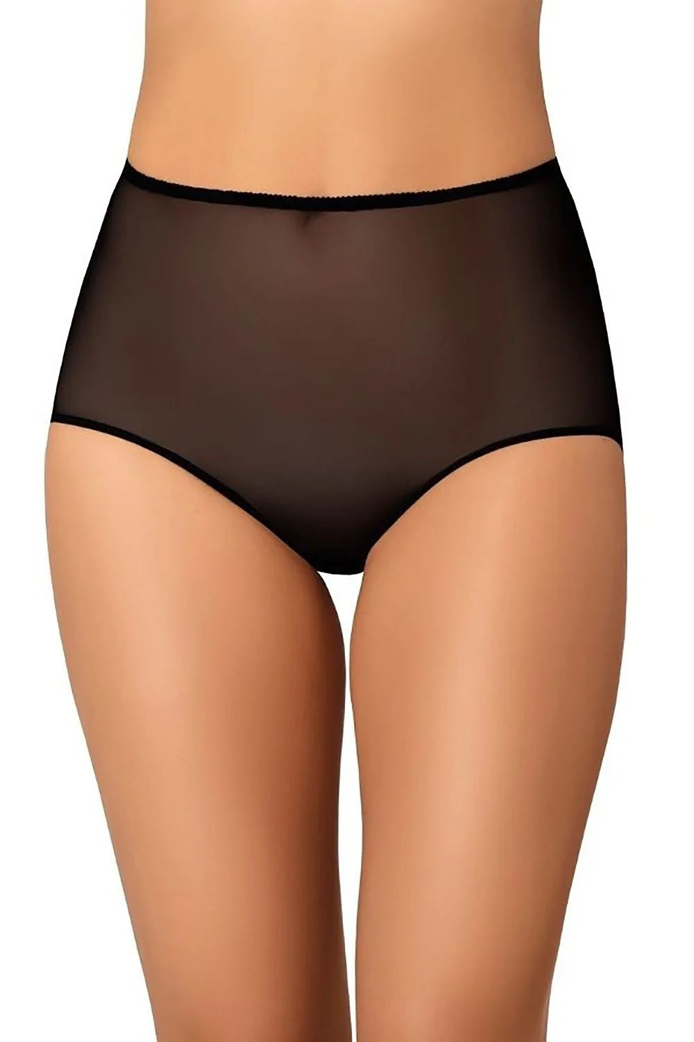 ensemble culottes féminines taille haute maille transparente noire classique trois pièces galbant confortable respirant élastique discret