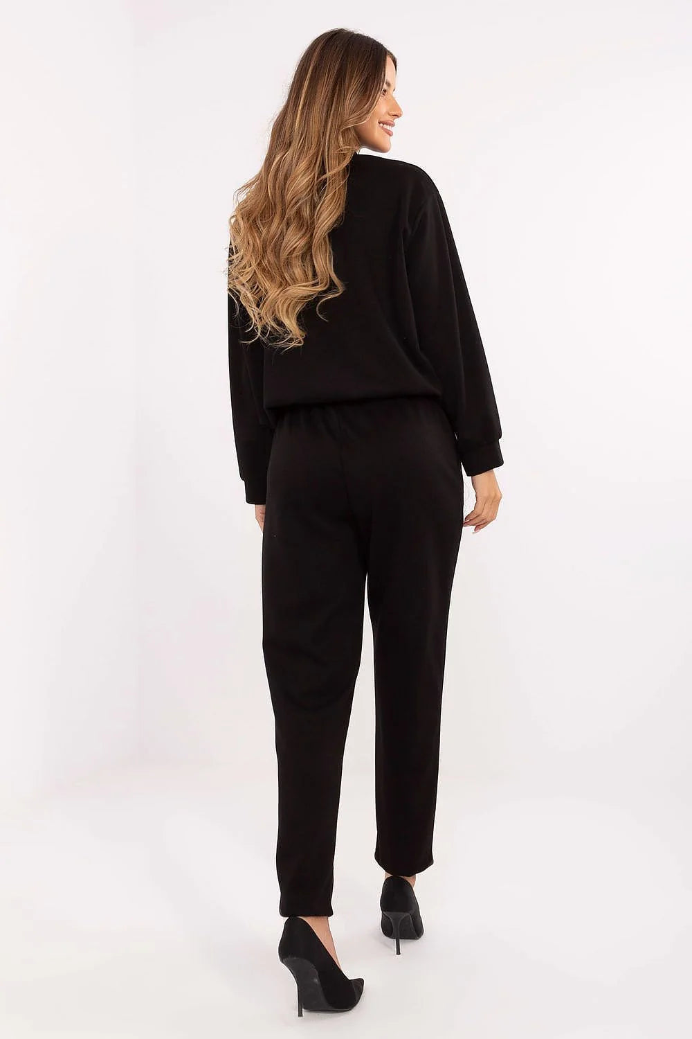 ensemble casual femme effet beurre soyeux viscose élasthanne sweat capuche zippé poches cargo rabats broches pantalon taille haute jambes fuselées