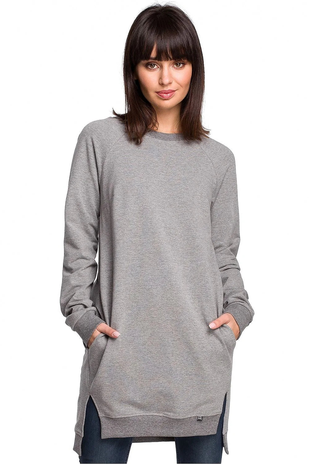 Sweat-shirt femme coton casual ample marron camel confortable manches longues style décontracté mode élégante