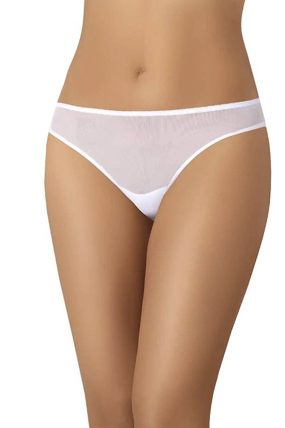 Culottes Teyli féminines style moderne élégant basse taille blanche maille fine transparente élastique confortable