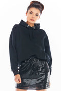 Jupe courte noire à paillettes polyester extensible glamour soirée chic femme mode tendance actuelle