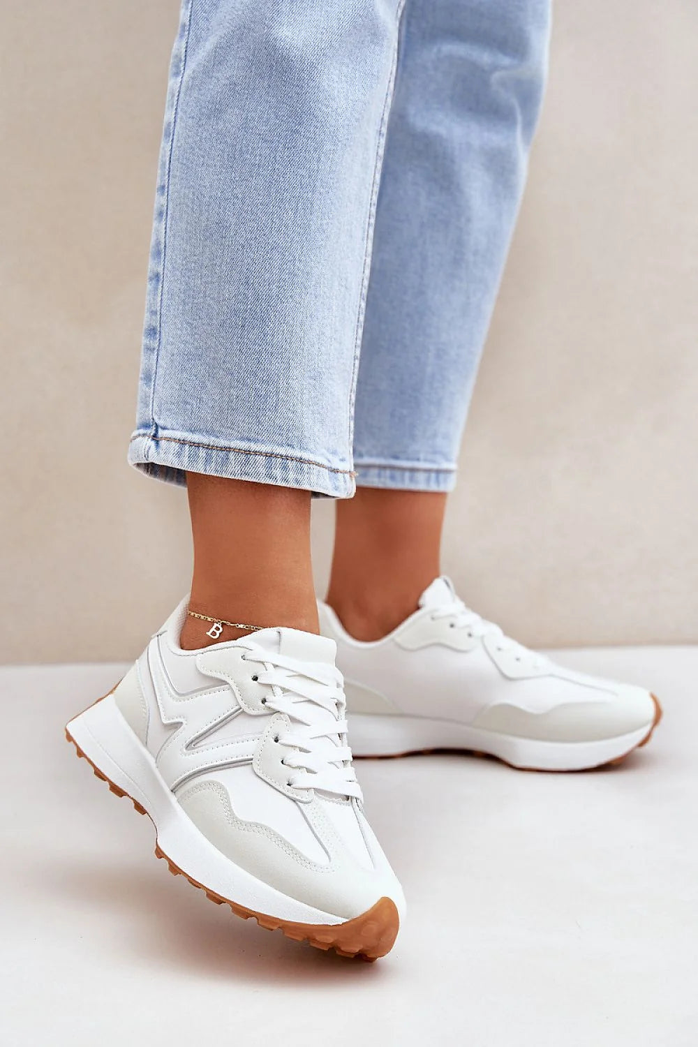 Chaussures de sport femmes Step in style cuir écologique tissu design moderne basse lacets confort anti-dérapant