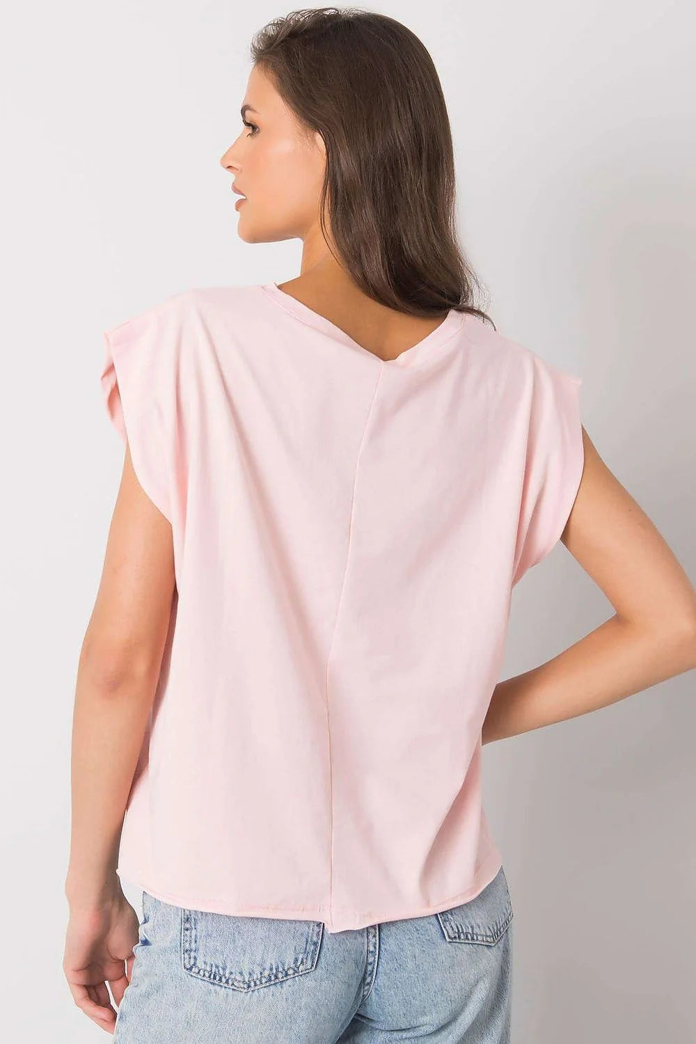 Tshirt Fancy femme noir coton jersey léger doux respirant coupe ample boxy manches courtes tombantes encolure ronde imprimé