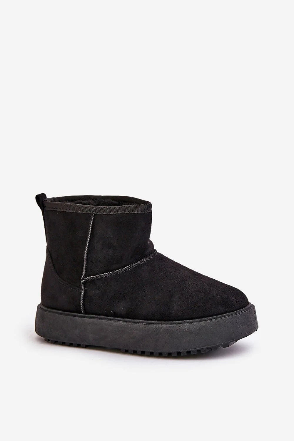 Bottines de neige pour femmes en suédine écologique isolées fourrure plateforme 4 cm style minimaliste hiver automne