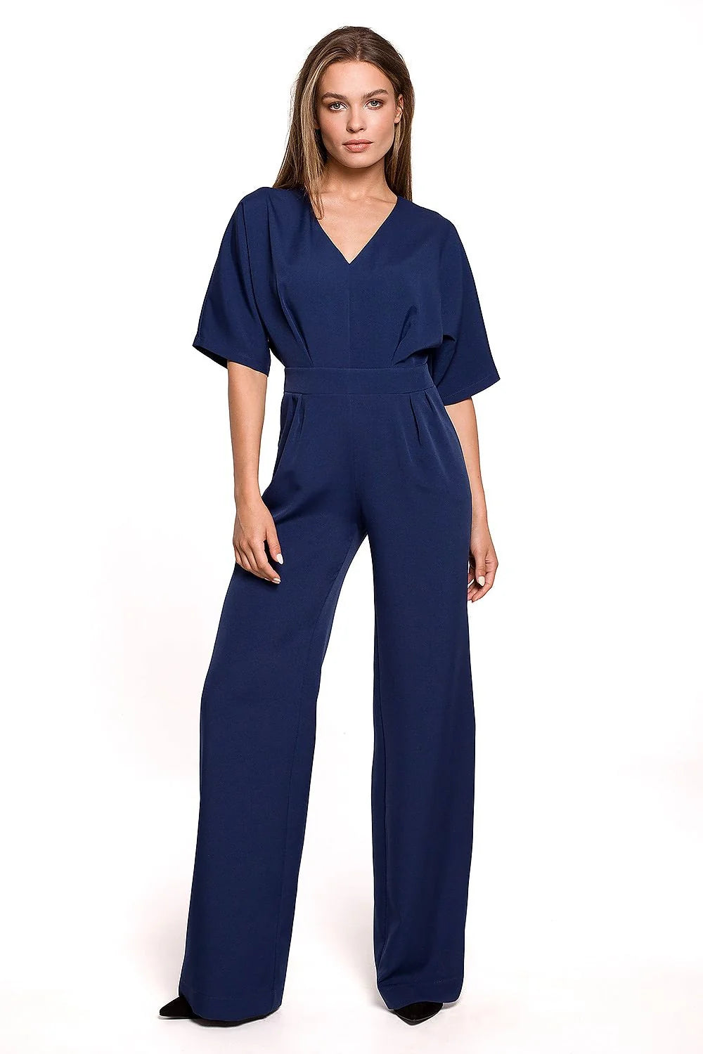 Combinaison polyester élégante et chic pour femme moderne couleur terre cuite manches chauve-souris
