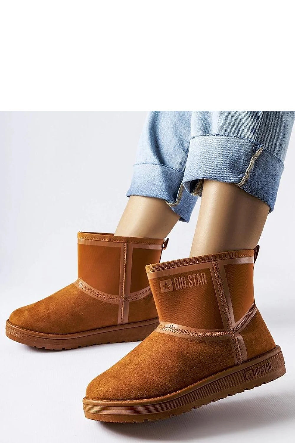 Bottes neige femme daim marron mi-hautes confort chic hiver mode semelle caoutchouc Big Star