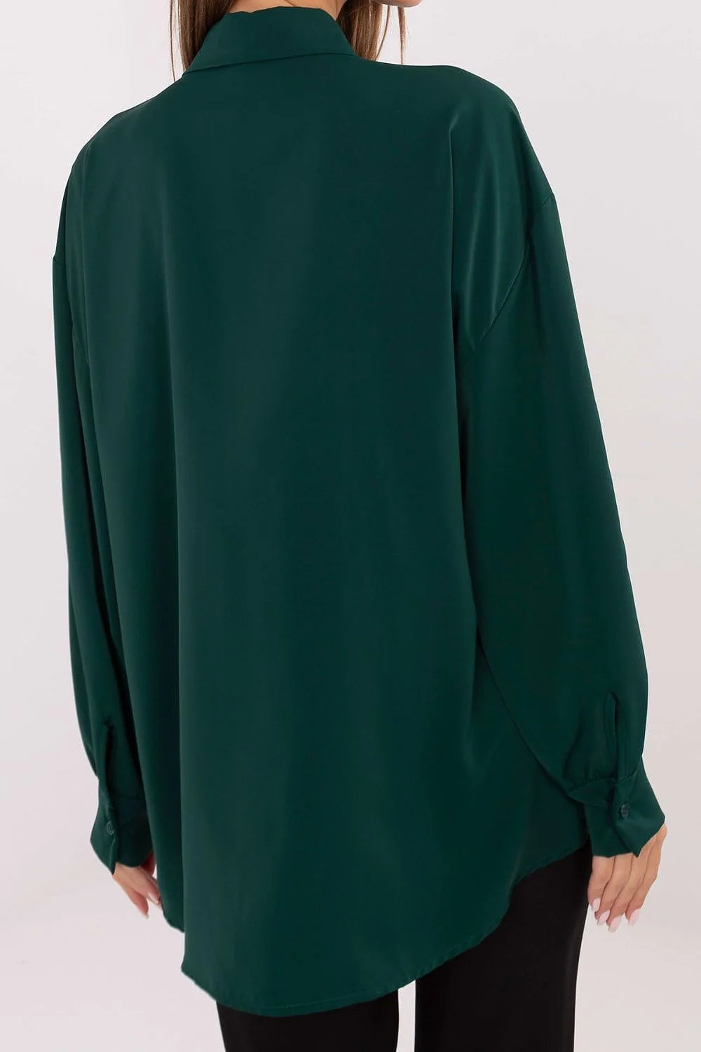 chemisier élégant exceptionnel soirée travail cérémonie polyester léger doux silhouette dos allongé col orné jabot subtil manches bouffantes