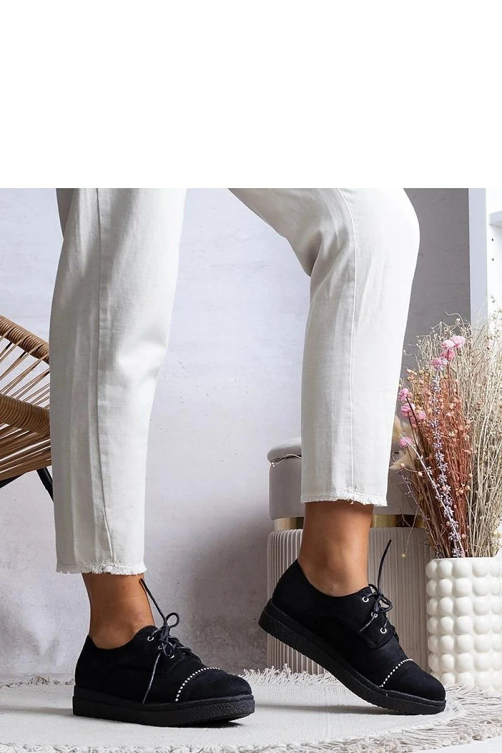 Chaussures basses femmes style décontracté cuir écologique suède doux perlé pailleté semelle plate taille standard confort tout le jour mode élégance