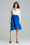 Ensemble chemisier jupe portefeuille coton polyester ajusté élégant professionnel femme silhouette raffinée occasions spéciales