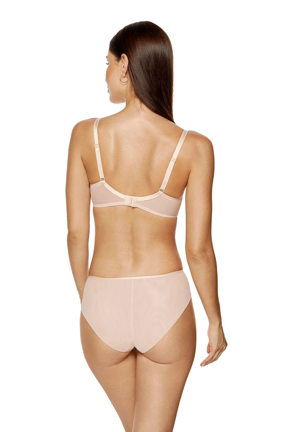 Soutien-gorge à armatures dentelle florale Charme Semi-soft Gorteks femme nude culotte assortie