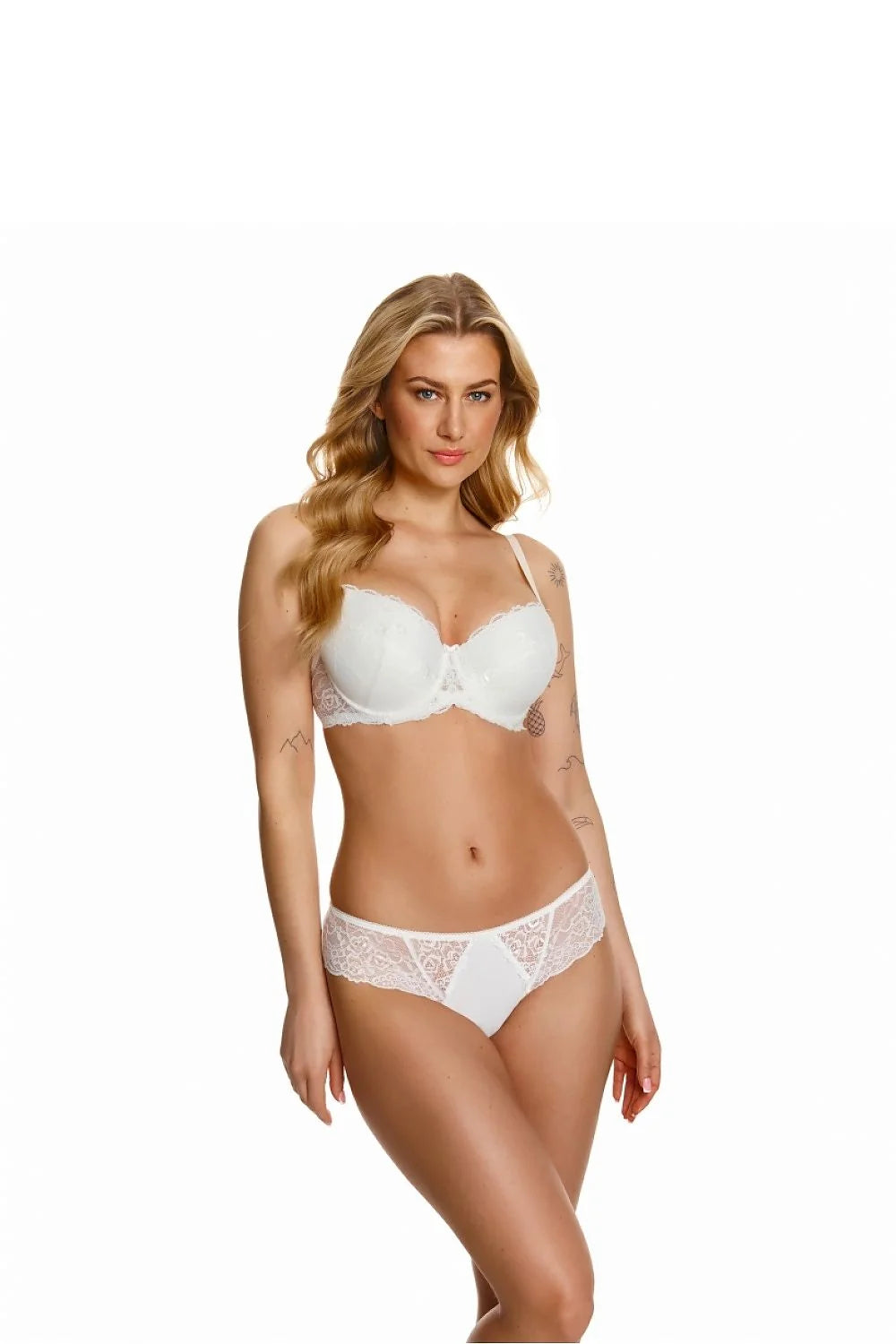 Lingerie Set Women's Lace Classic Plunge Bra Brief Panties White Adjustable Straps Hook Eye Closure Soft Materials Decorative Bows Elegant Everyday Special Occasions
