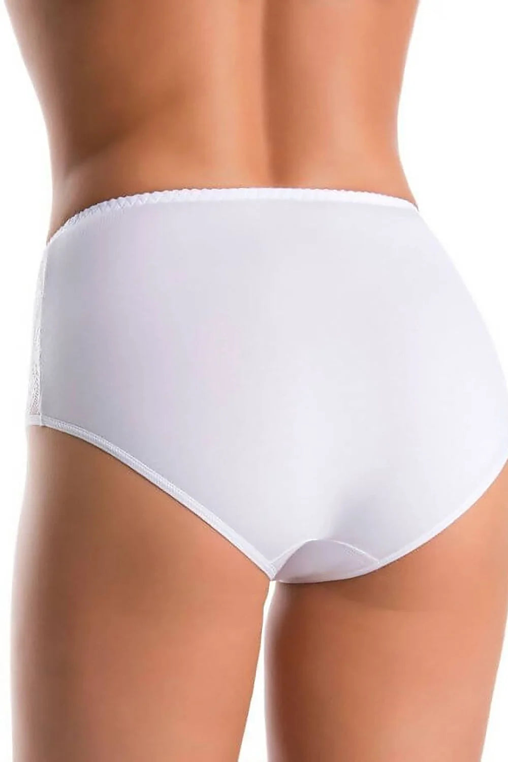 culotte taille haute coton doux blanche dentelle florale stretch couvrante maintien confortable finition plate doublure intime respirante élégante raffinée