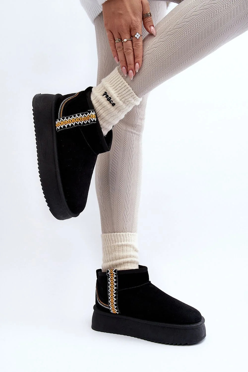 Bottines de neige Step in style Chelsea daim fourrure plateforme 4.5 cm femme mode moderne chic