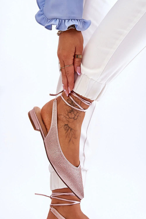 Ballerines à lacets Step in style, design slingback pointu, strass, cuir écologique, tailles 36-41, mode féminine élégante