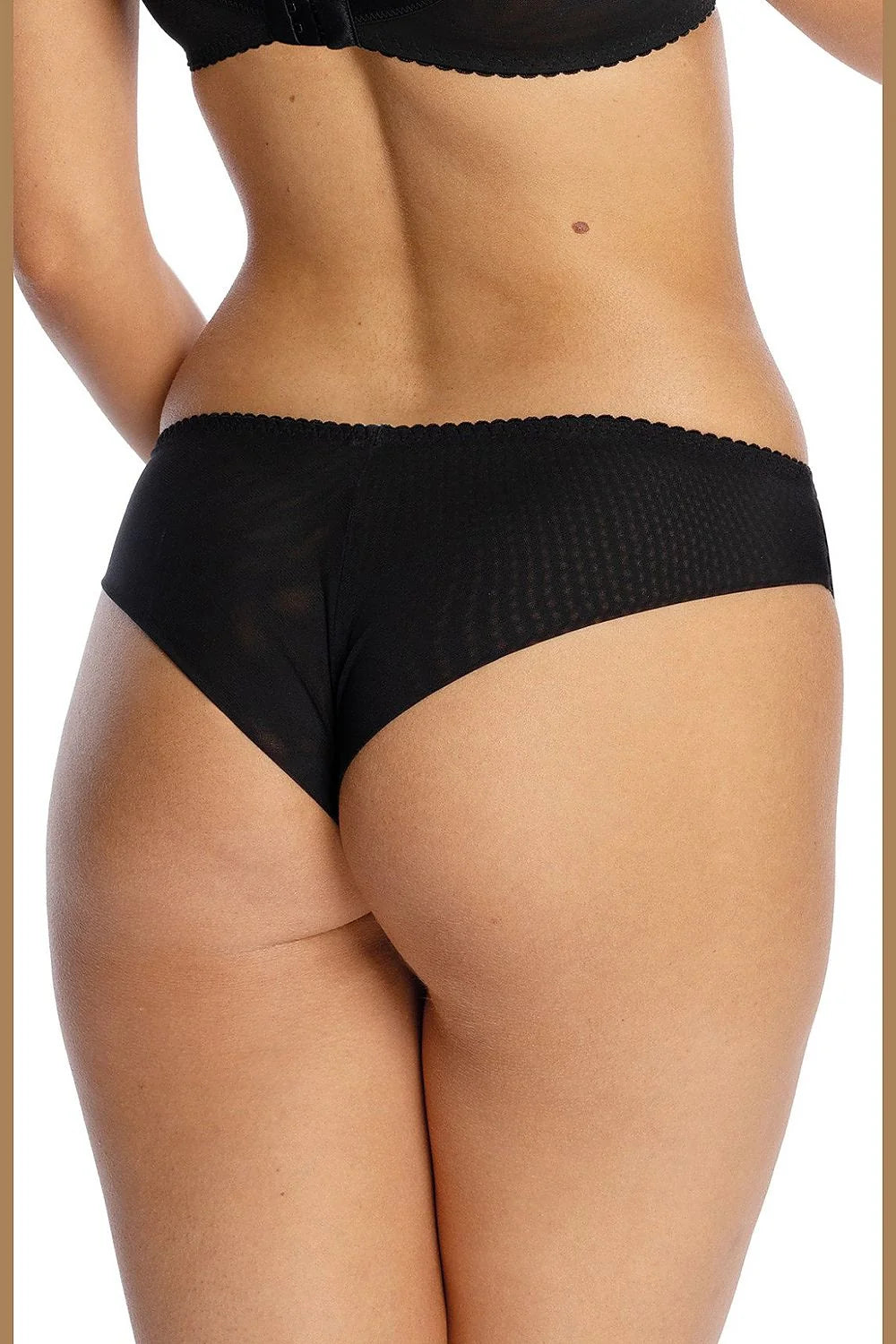 Culottes brésiliennes Bella Misteria en dentelle noire motif floral élastique bordure festonnée taille ajustable femme