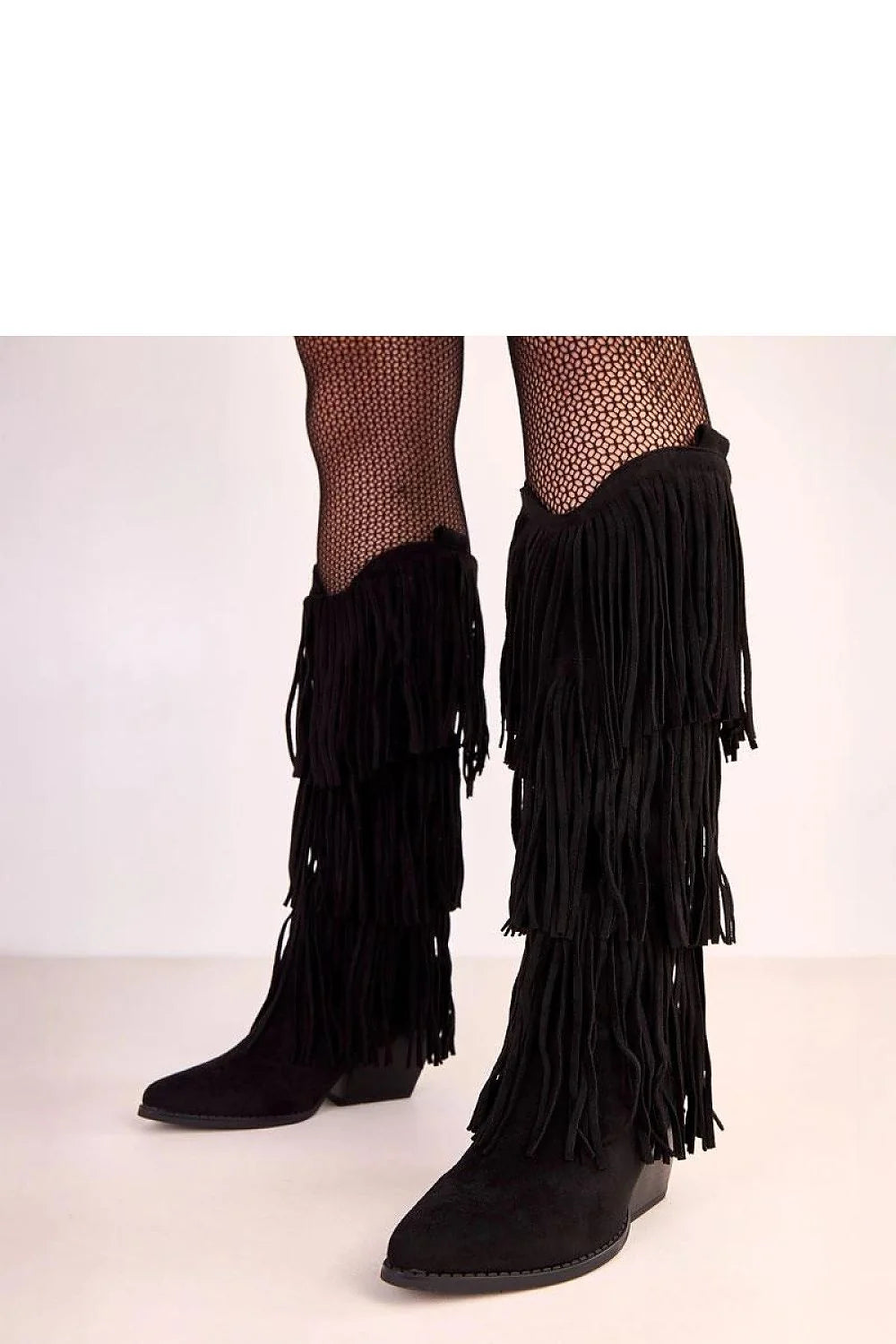 bottes femme genou western bohème franges longues superposées suédine cuir écologique bout pointu talon colonne stable confortables élégantes