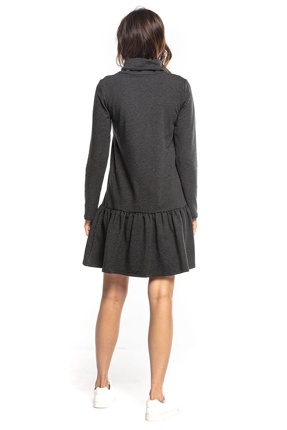 Robe en jersey coton polyester manches longues style sportif décontracté chic confortable pour sorties automnales
