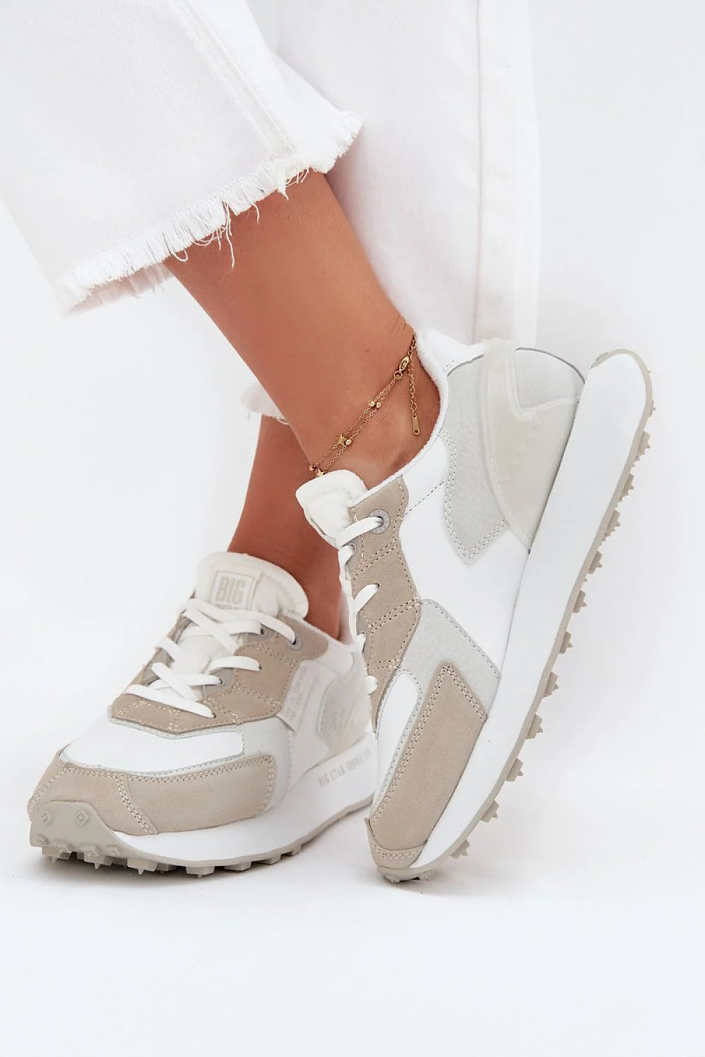 BigStar baskets femmes cuir naturel suédé plateforme stabilité confort amortissante semelle intérieure HI POLLY SYSTEM recyclée antidérapante traction rétro