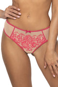 Strings Mat Femme Coupe Classique Dentelle Florale Tulle Beige Élastique Rose Maintien Confortable Tailles 36-44